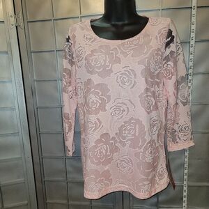 Rebecca Malone small NWT pink long sleeve top.